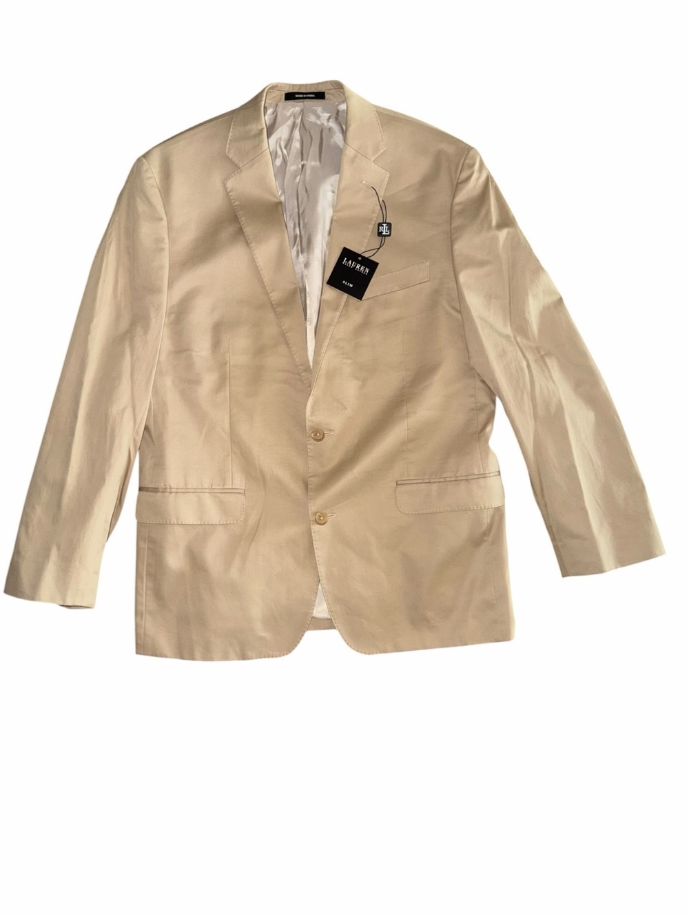 NWT Lauren Ralph Lauren Slim Fit Blazer Khaki Tan Men’s 44R Sport Coat